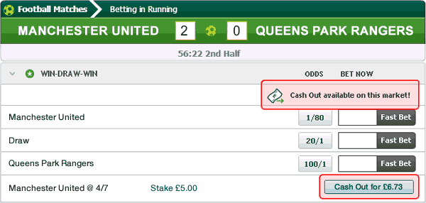 PaddyPower Cash Out Example